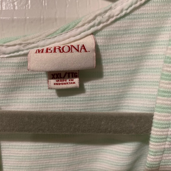 Mint and white textured mini dress - Picture 3 of 6